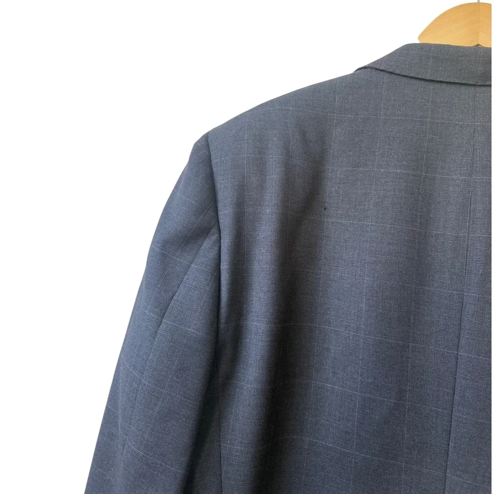 Brioni Wool Windowpane Blazer‎ 44L Made In Italy 2 Button Luxury Modern Tailored